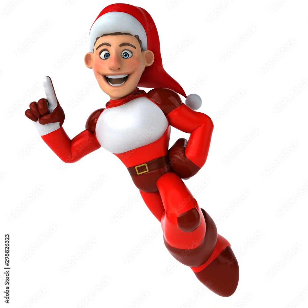 Fun Super Santa Claus - 3D Illustration Fun Super Santa Claus - 3D Illustration
