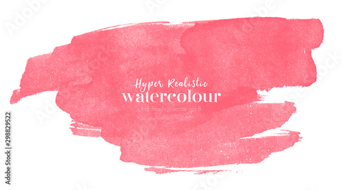 pink red coral brush strokes watercolor illustration on white background