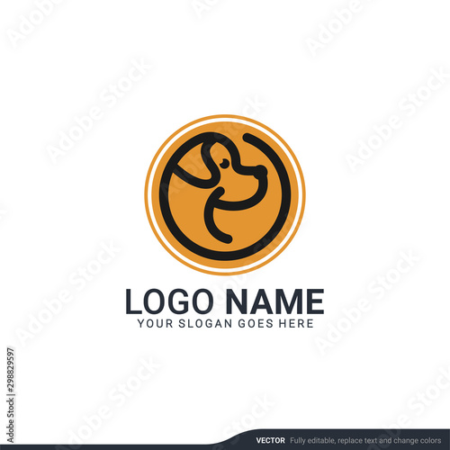 Pets care logo design. Modern editable logo design