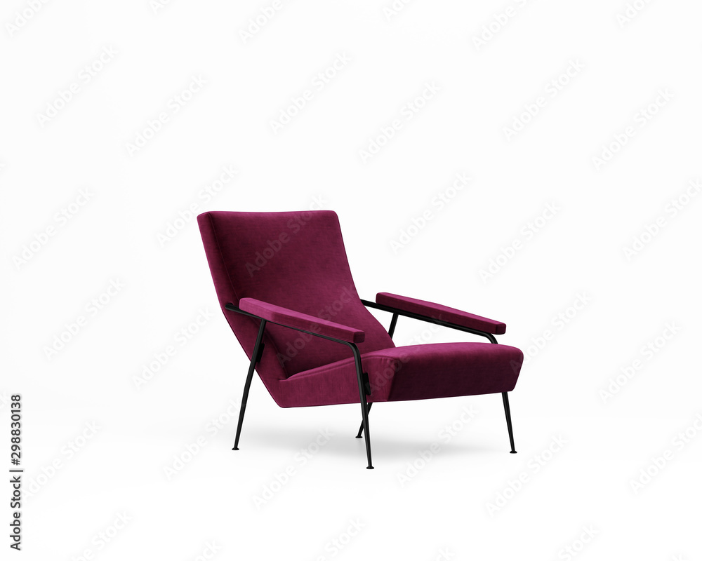 Fototapeta premium 3d rendering of an Isolated red modern lounge armchair 