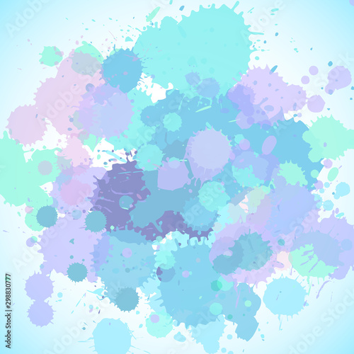 Background template design with pink and blue splash