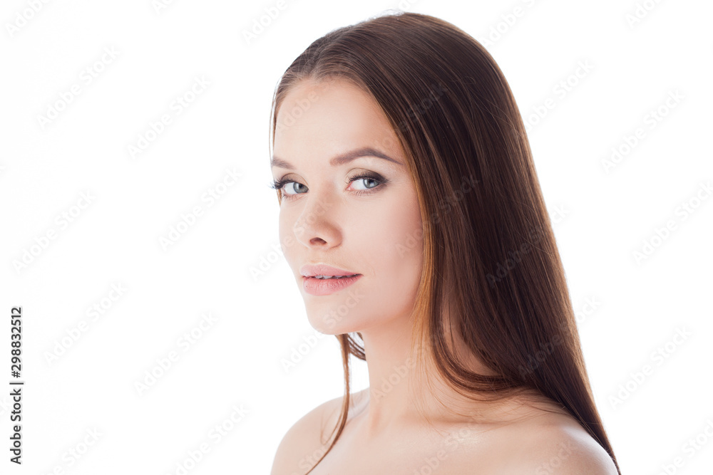 Skin care. Portrait of a young beautiful woman with clean and healthy skin. Skin care. Portrait of a young beautiful woman with clean and healthy skin.