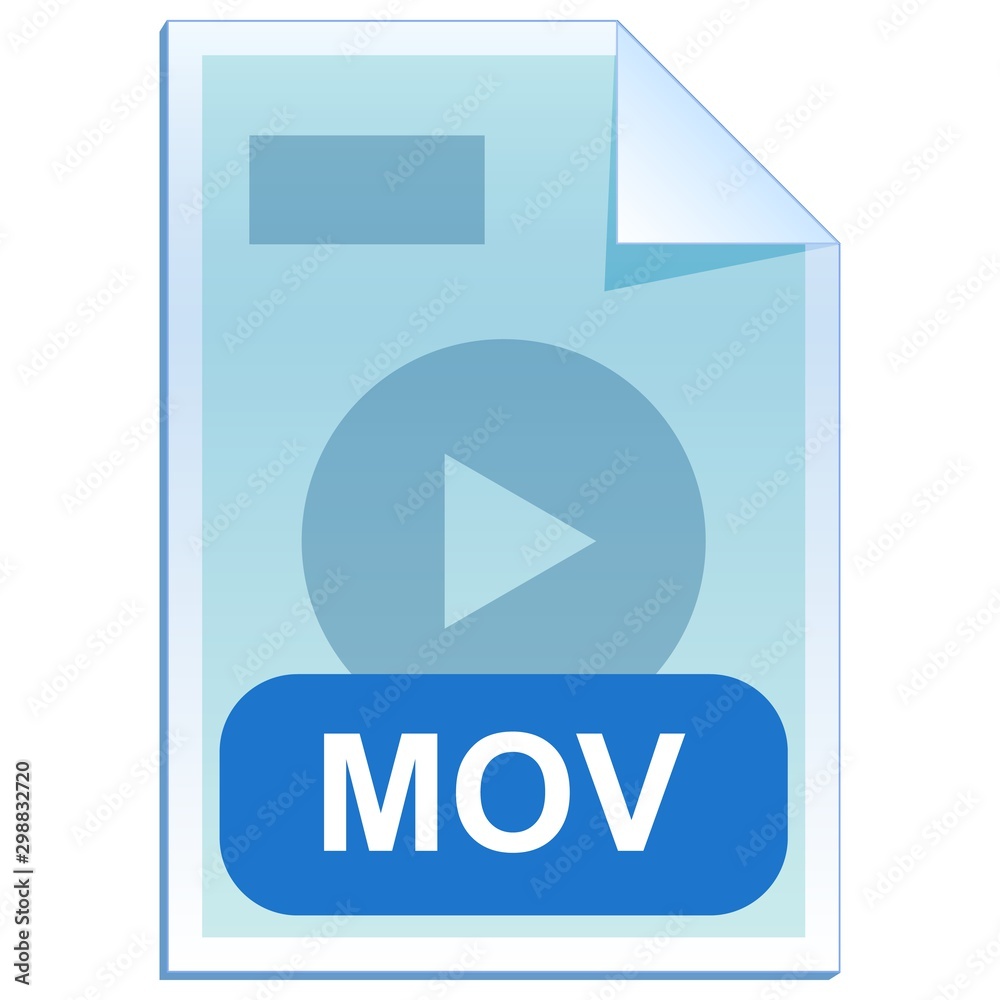 File format or file extension of video - MOV flat icon for user interface applications and websites isolated on white background File format or file extension of video - MOV flat icon for user interface applications and websites isolated on white background