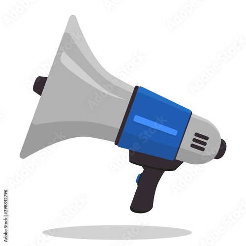 Loudspeaker or Megaphone flat style icon isolated on white background