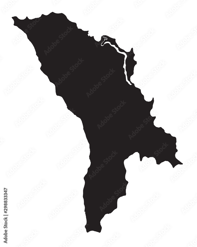 Silhouette Map Of Moldova