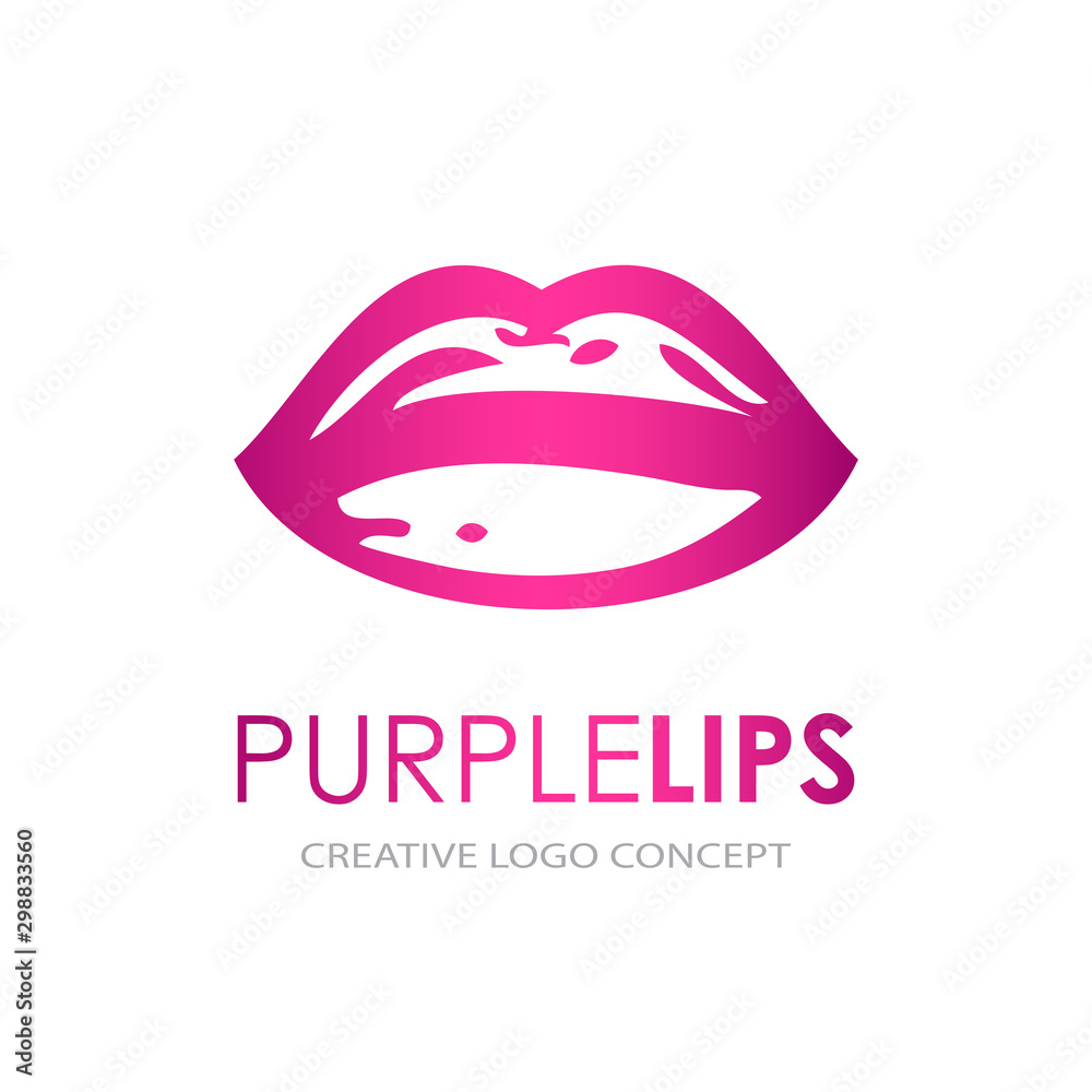 Vector icons of female lips print Vector icons of female lips print