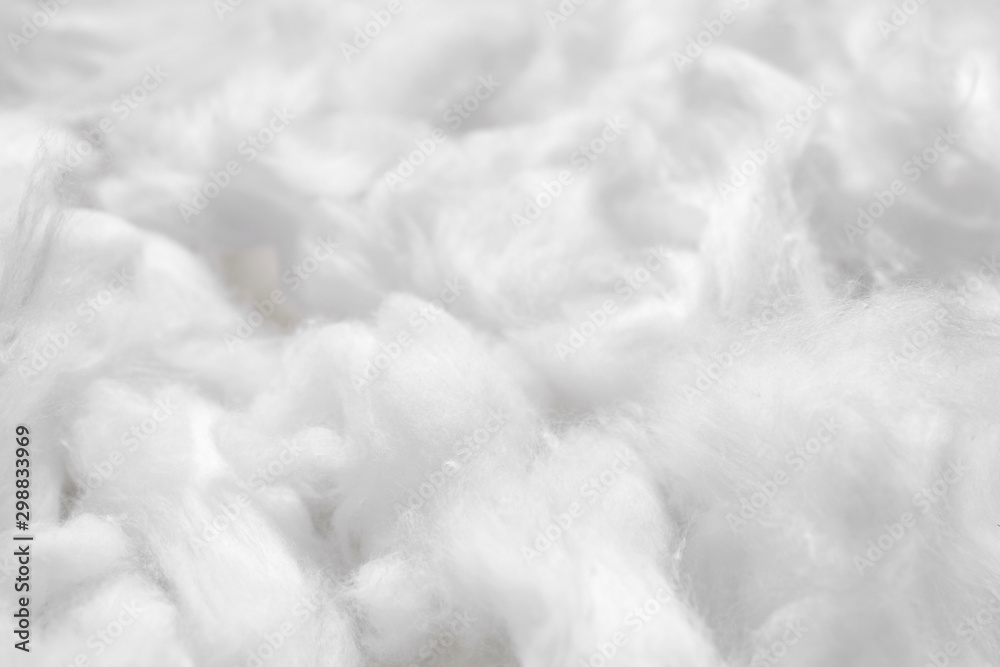 Cotton soft fiber texture background, white fluffy natural