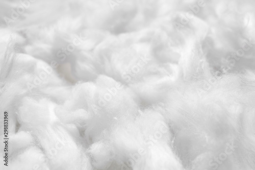 Cotton soft fiber texture background, white fluffy natural material photo