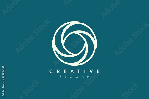 Abstract circle logo design. Minimalist and modern vector illustration design suitable for business or brand.