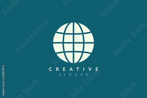 Abstract globe ball logo design. Minimalist and modern vector illustration design suitable for business or brand.