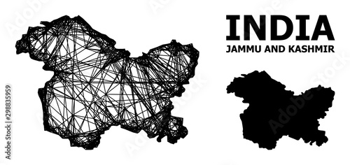 Wire Frame Map of Jammu and Kashmir State