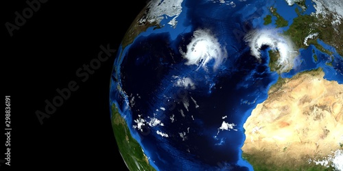 Schilderij op canvas Extremely detailed and realistic high resolution 3d illustration of a Hurricane