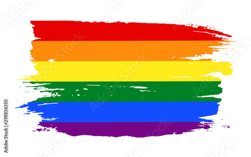 Watercolor rainbow spectrum flag of Gay Pride Movement  homosexuality emblem. The pride flag representing LGBT pride. LGBT rights concept. Modern parades poster  placard  invitation card design. EPS10