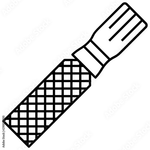 File rasp Hand Held Jeweler Carpentry Tool Vector Icon design Concept