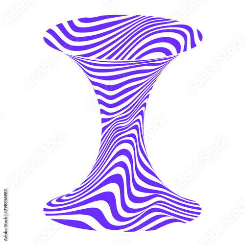 Vase distrort stripes twist form Vector logo. photo