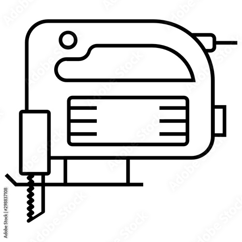 Furniture Maker jigsaw electric power tool bayonet vector icon design