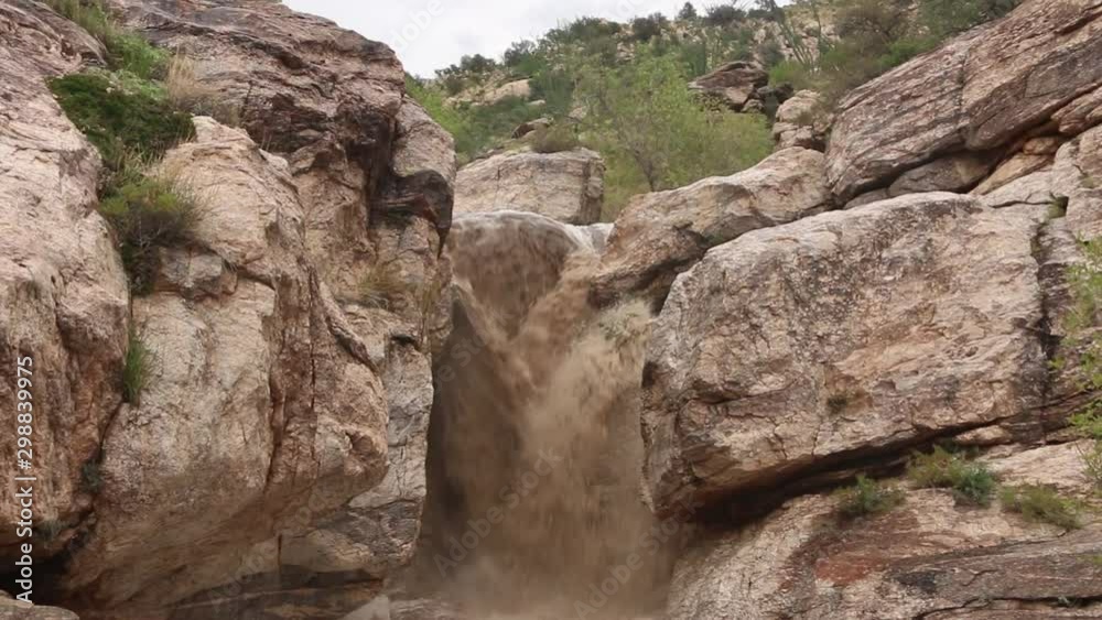Monsoon rains creating mud waterfall. Monsoon rains creating mud waterfall.