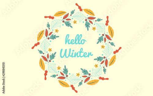 Hello winter background illustration vector