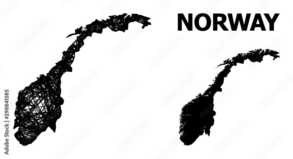 Fototapeta premium Wire Frame Map of Norway