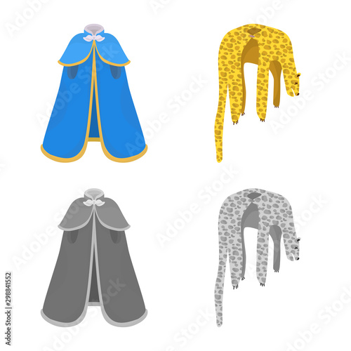 Vector design of material and clothing icon. Set of material and garment stock symbol for web.