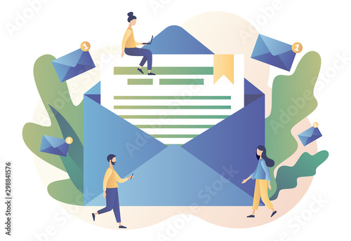 Email service, Email marketing. Modern flat cartoon style. Vector illustration