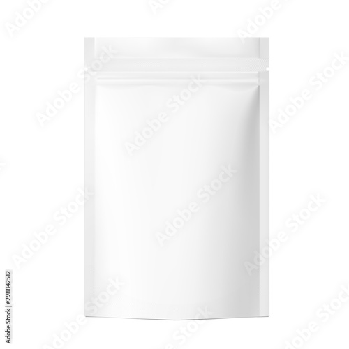 Realistic flow pack mockup. Vector illustration isolated on white background. Easy to use for presentation your product, idea, design. EPS10.	
