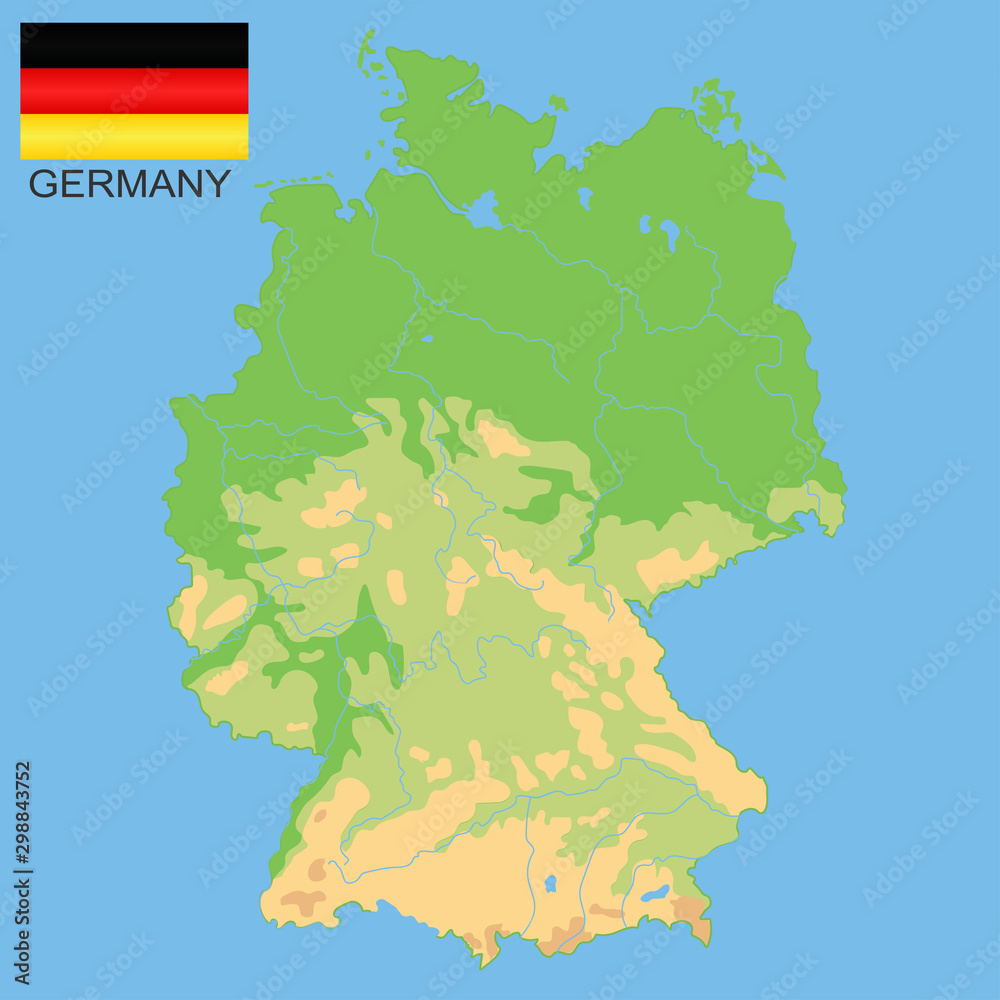 Germany Detailed Physical Map Of Germany Colored According To 1000 F 298843752 Ex6FBqv45cFMemoFalsuHFJ23zhZsJ5x 