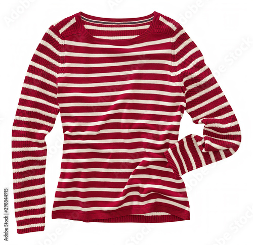 Cut-out of plain sweatshirt or jumper for women with collar on an invisible mannequin with clipping path