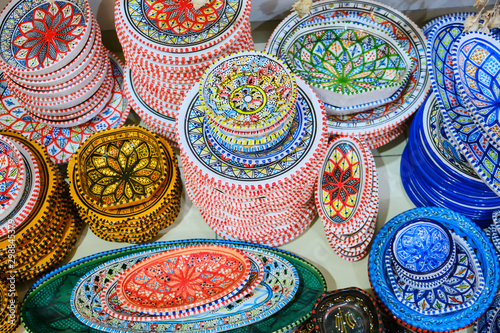 National Arabic plates with ornaments in the gift shop