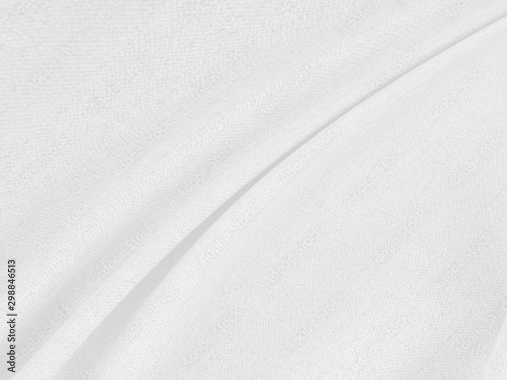 White clothes background abstract with soft waves.