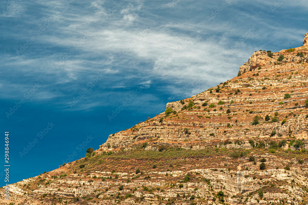 High mountain landscape in Lebanon at summer. The image captured from Okaibeh village.