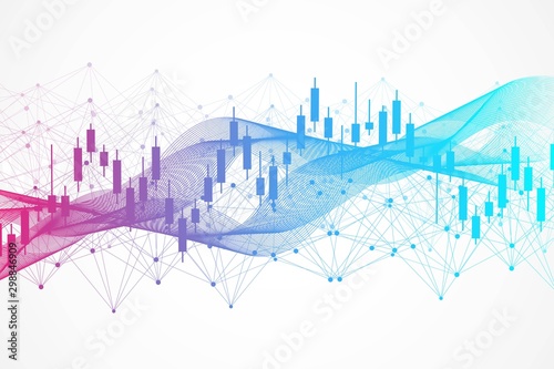 Stock market or forex trading graph. Chart in financial market vector illustration Abstract finance background. photo