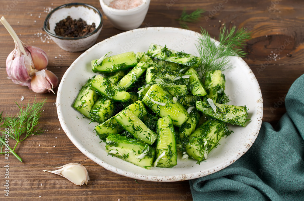 Salad of pickles with garlic and dill Salad of pickles with garlic and dill