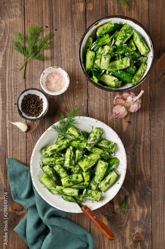 Salad of pickles with garlic and dill
