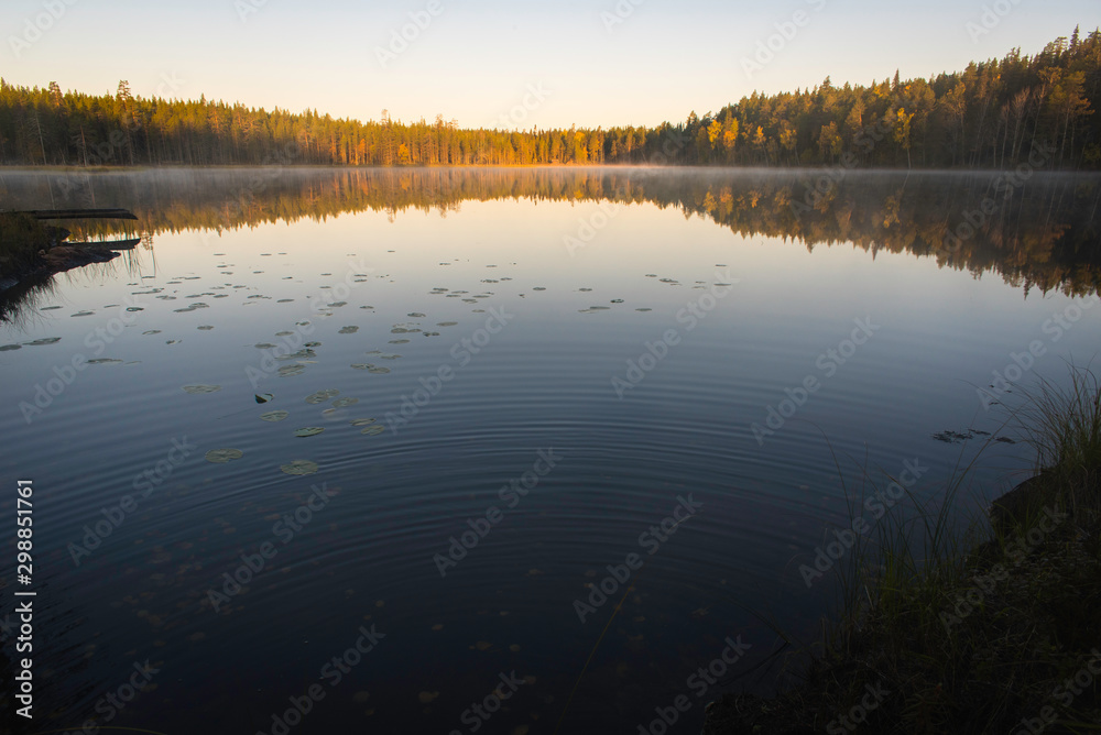 Morning light on wilderness lake
