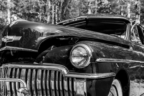 Photography Old classic car from the forties in black and white