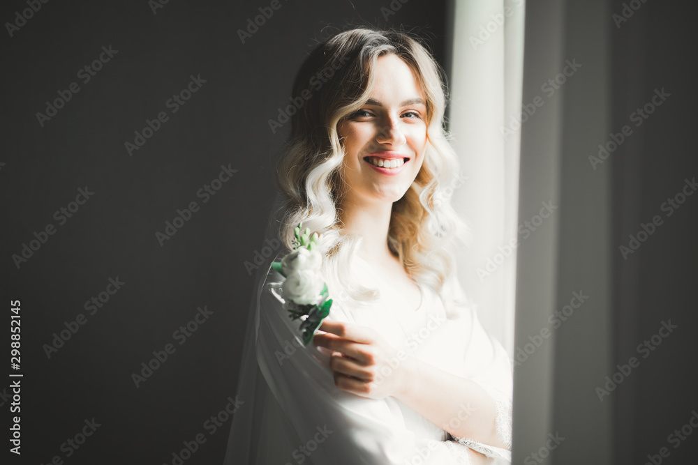 Portrait of a beautiful fashion bride, sweet and sensual. Wedding make up and hair Portrait of a beautiful fashion bride, sweet and sensual. Wedding make up and hair