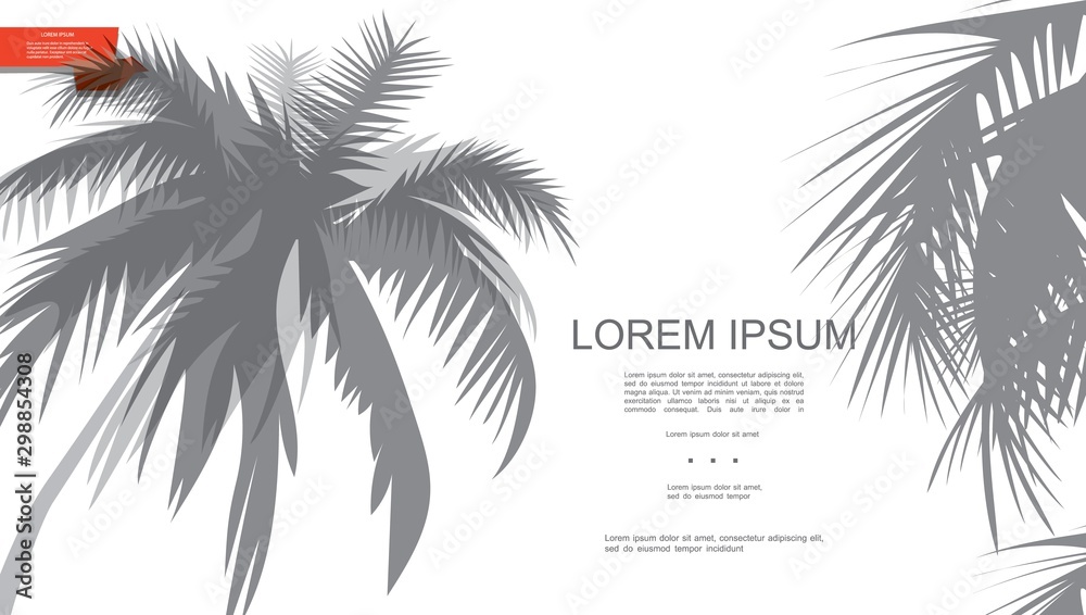 Beautiful Tropical Palm Trees Template - obrazy, fototapety, plakaty 