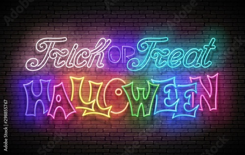 Glow Greeting Card with Halloween Trick or Treat Inscription