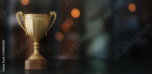 gold cup winner on dark bokeh background © andy_di