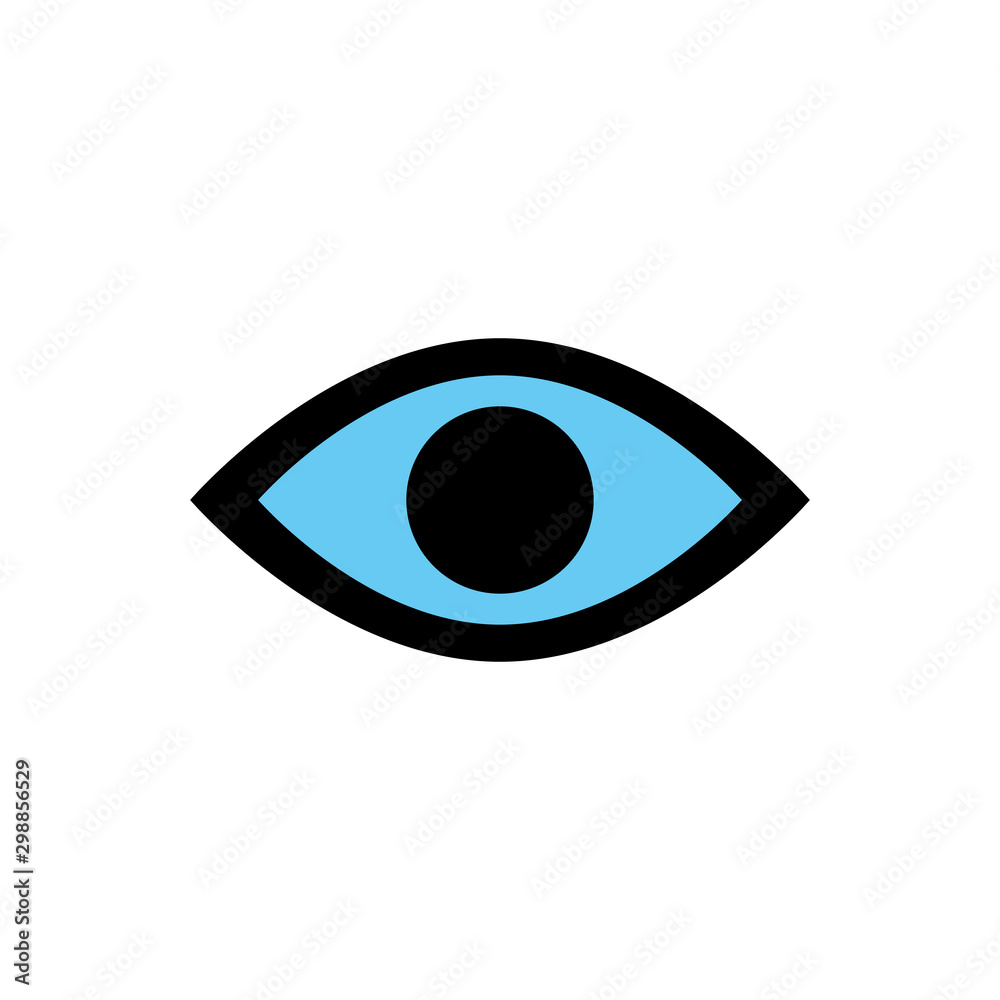 Blue eye abstract vector symbol illustration, flat drawing style creative logo, concept of beauty icon, good vision, eyesight modern design isolated on white background Blue eye abstract vector symbol illustration, flat drawing style creative logo, concept of beauty icon, good vision, eyesight modern design isolated on white background