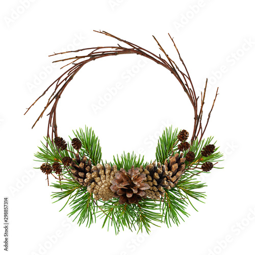 Christmas wreath from pine ...