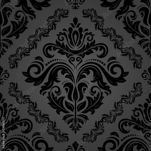 Orient vector classic pattern. Seamless abstract background with vintage elements. Orient dark background. Ornament for wallpaper and packaging