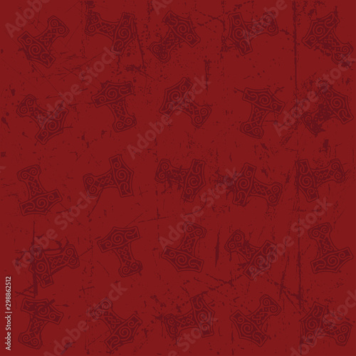 Mjolnir Pattern Background Red