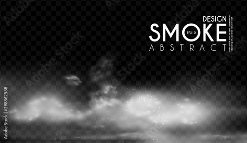 Fog, mist and smoke steam clouds. Transparent effect. Depth design.