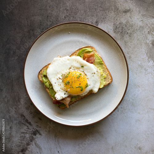 Avocado Toast with Bacon an...