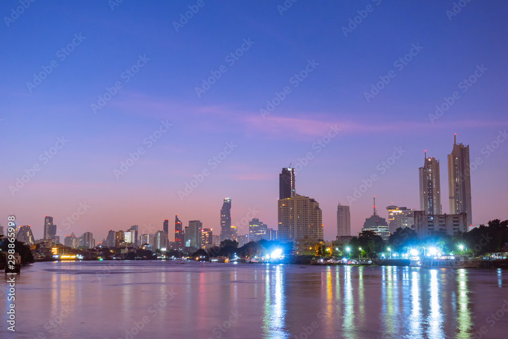 Building and skyscraper Bangkok city.