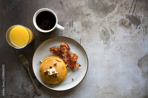 Pumpkin Pancakes with Bacon