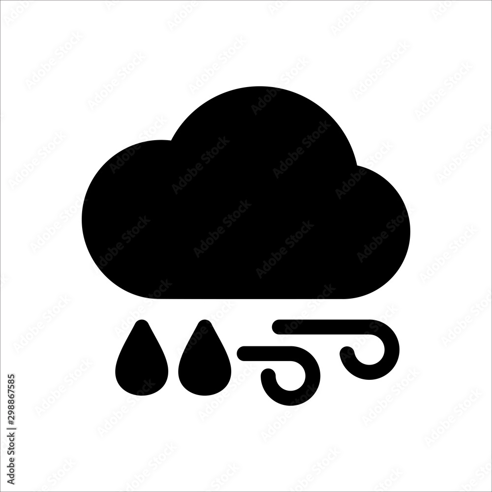 Rain and wind icon. Symbol of Weather icon with trendy flat style icon for web, logo, app, UI design. isolated on white background. vector illustration eps 10 Rain and wind icon. Symbol of Weather icon with trendy flat style icon for web, logo, app, UI design. isolated on white background. vector illustration eps 10