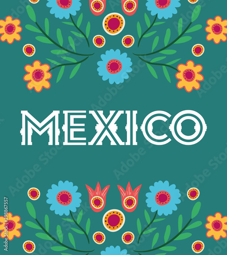 dia de los muertos card with floral decoration